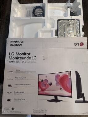 LG 32" FHD Curved 100Hz Monitor with FreeSync - 32MR50CS